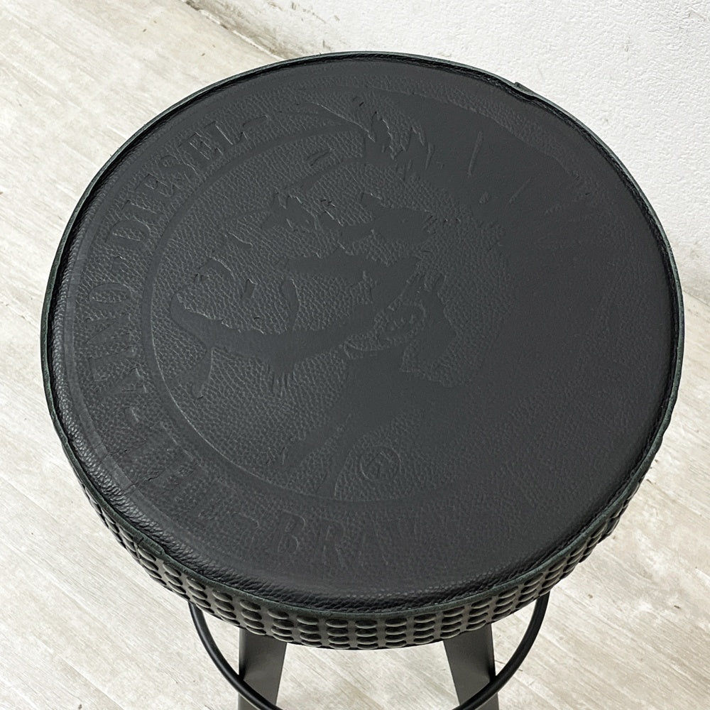 ディーゼルリビング DIESEL LIVING バー スタッド スツール Bar Stud Stool ブレイブマン ロゴエンボスモデル 本革 スチール 高さ63cm モローゾ MOROSO 非売品 A ●