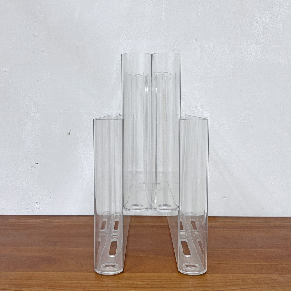 カルテル Kartell ポルタリビステ Portariviste マガジンラック 2段 4ポケット ジオット・ストッピィノ Giotto Stoppino クリア イタリア 廃番 ●