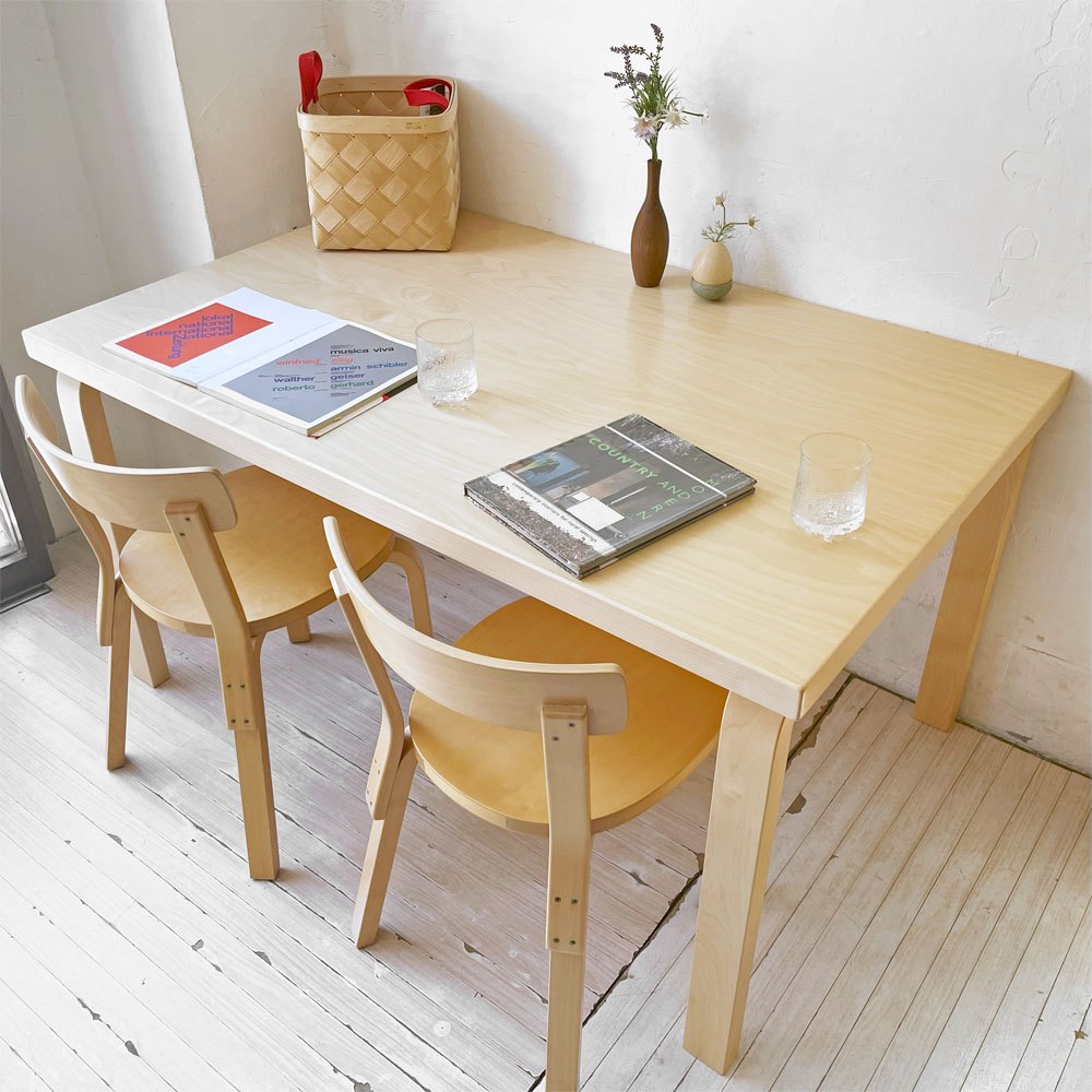 アルテック artek TABLE 82B ダイニングテーブル バーチ材 ラッカー W135×D85 アルヴァ・アアルト 北欧 デンマーク 定価￥261,800- ★