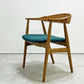 モモナチュラル MOMO Natural クルーチェア CREW CHAIR アームチェア ダイニングチェア オーク材 グリーンファブリック ●