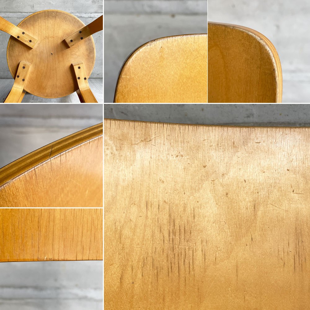 アルテック artek ビンテージ チェア66 CHAIR66 ダイニングチェア バーチ材 ブラックリノリウム アルヴァ・アアルト フィンランド 北欧家具 ♪