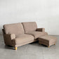 モモナチュラル MOMO Natural トッドリュクス TODD LUXE ハイバック3Pソファ＆オットマン W190cm カバーリングファブリック ブラウン系 廃番 〓