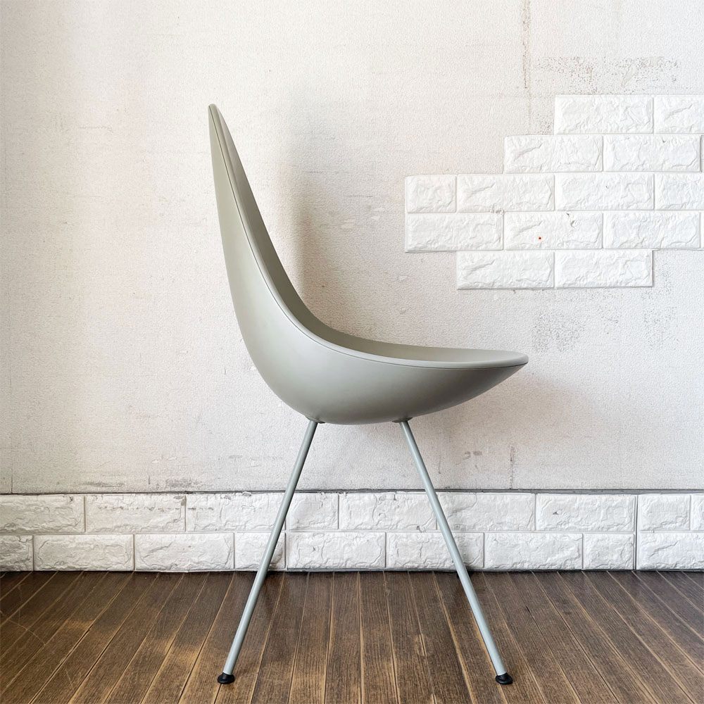 フリッツハンセン Fritz Hansen ドロップチェア DROP ダイニングチェア ストーングレー 脚塗装 アルネ・ヤコブセン デンマーク 廃番カラー 現行定価￥55,880- ◎