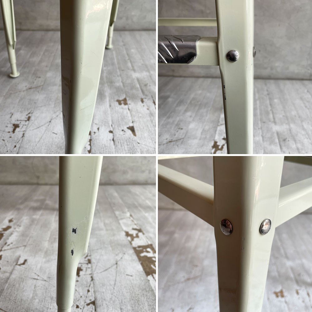 ダルトン DULTON スタンダードバーチェア Standard bar chair ハイチェア アイボリー スチール×ファブリック USビンテージスタイル 座面張替え済 参考定価¥28,600- A ♪