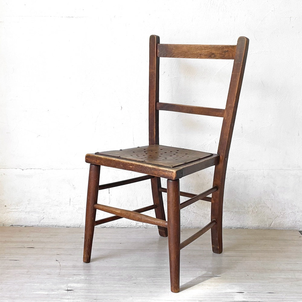 フランス アンティーク キッズチェア Kids chair スタッズ 鋲打ち ディスプレイ チェア フラワースタンド 花台 B ★