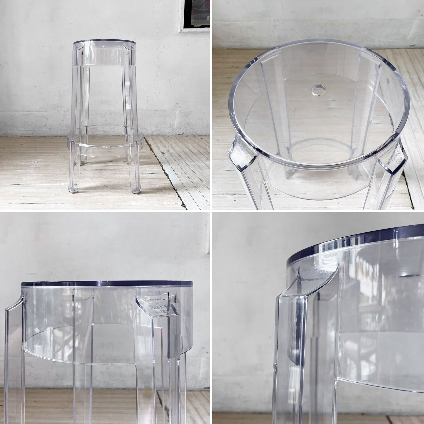 カルテル Kartell チャールズゴースト Charles Ghost スツール H65 クリスタル フィリップ・スタルク Philippe Starck イタリア 定価￥50,600- ★