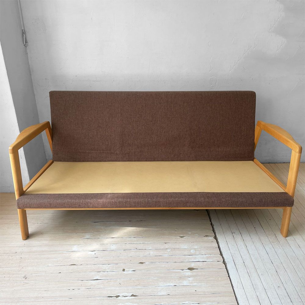 モモナチュラル MOMO Natural モス MOSS 3P ソファ 3人掛けソファ チェックファブリック フルカバーリング アルダー材 北欧スタイル 参考定価￥148,000- ★