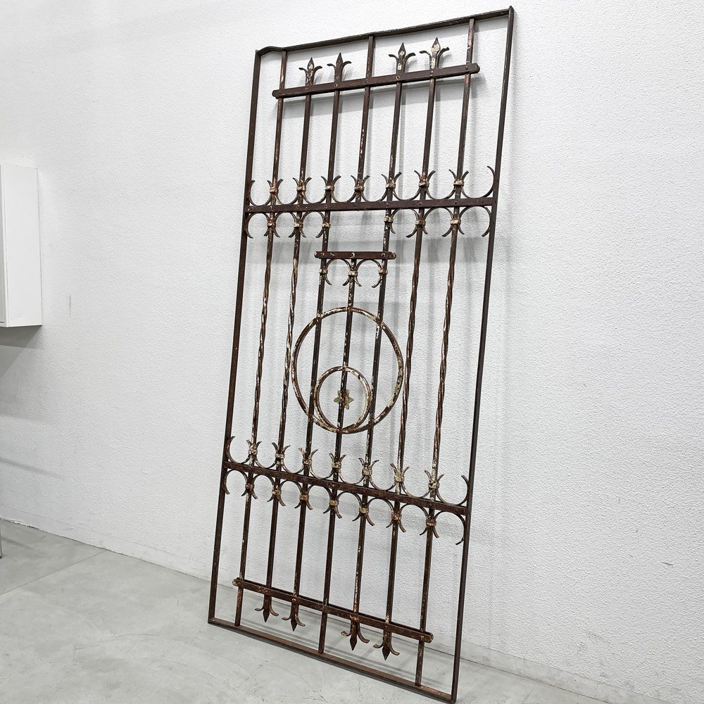 ヨーロピアンビンテージ European Vintage アイアンフェンス ガーデンフェンス 柵 ドア 鉄扉 建具 シャビーシック 店舗什器 〓