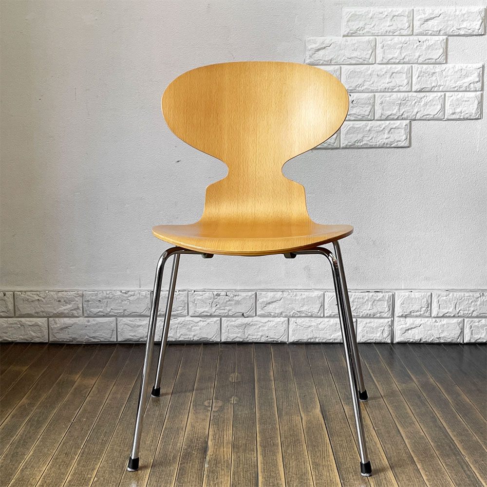 フリッツハンセン Fritz Hansen 3101 アリンコチェア アントチェア 4本脚 ナチュラルビーチ ラッカー仕上げ フェルトグライズ アルネ・ヤコブセン A ◎
