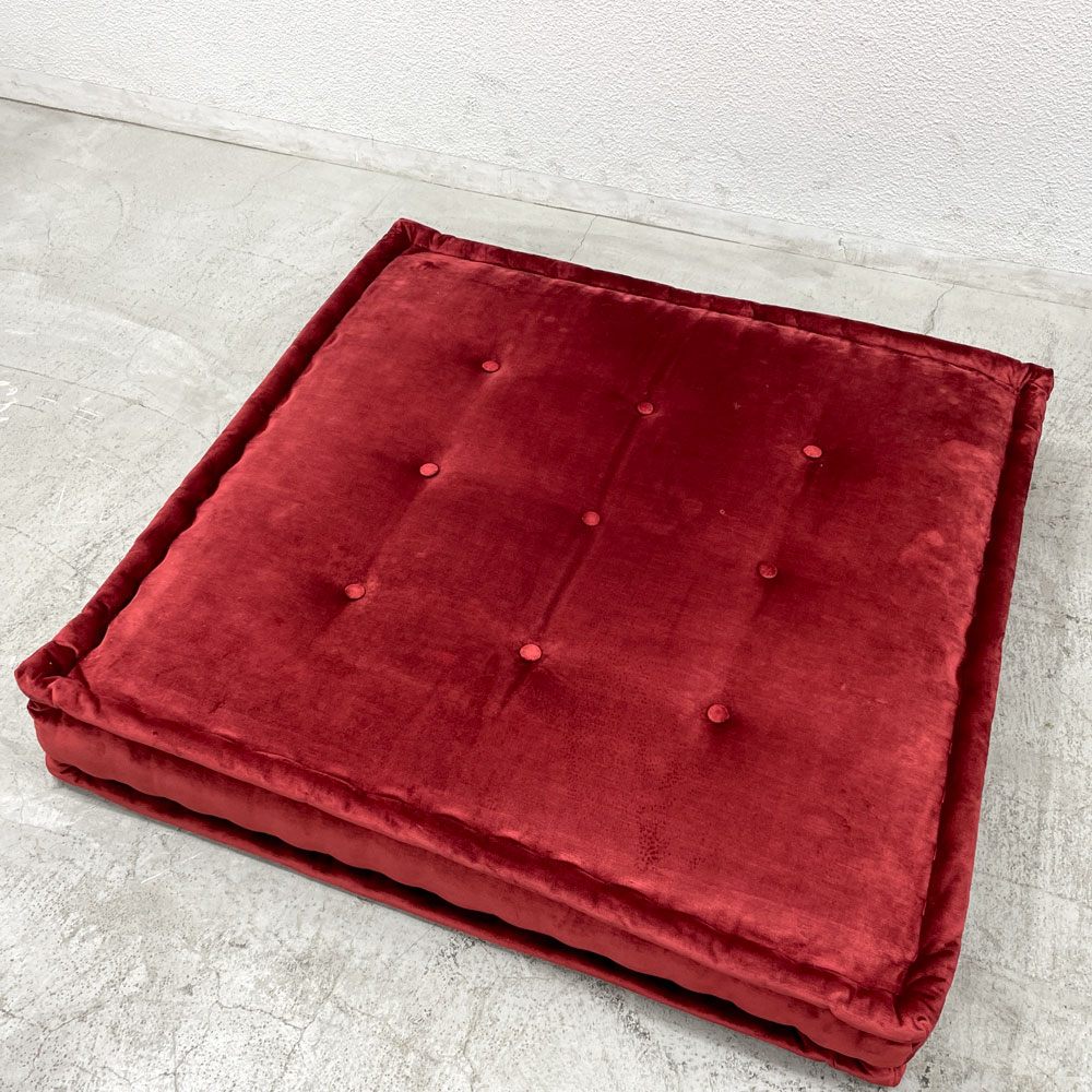 ロッシュ ボボア ROCHE BOBOIS マ ジョン Mah Jong ソファ ローソファ シートクッション レッド フランス 〓