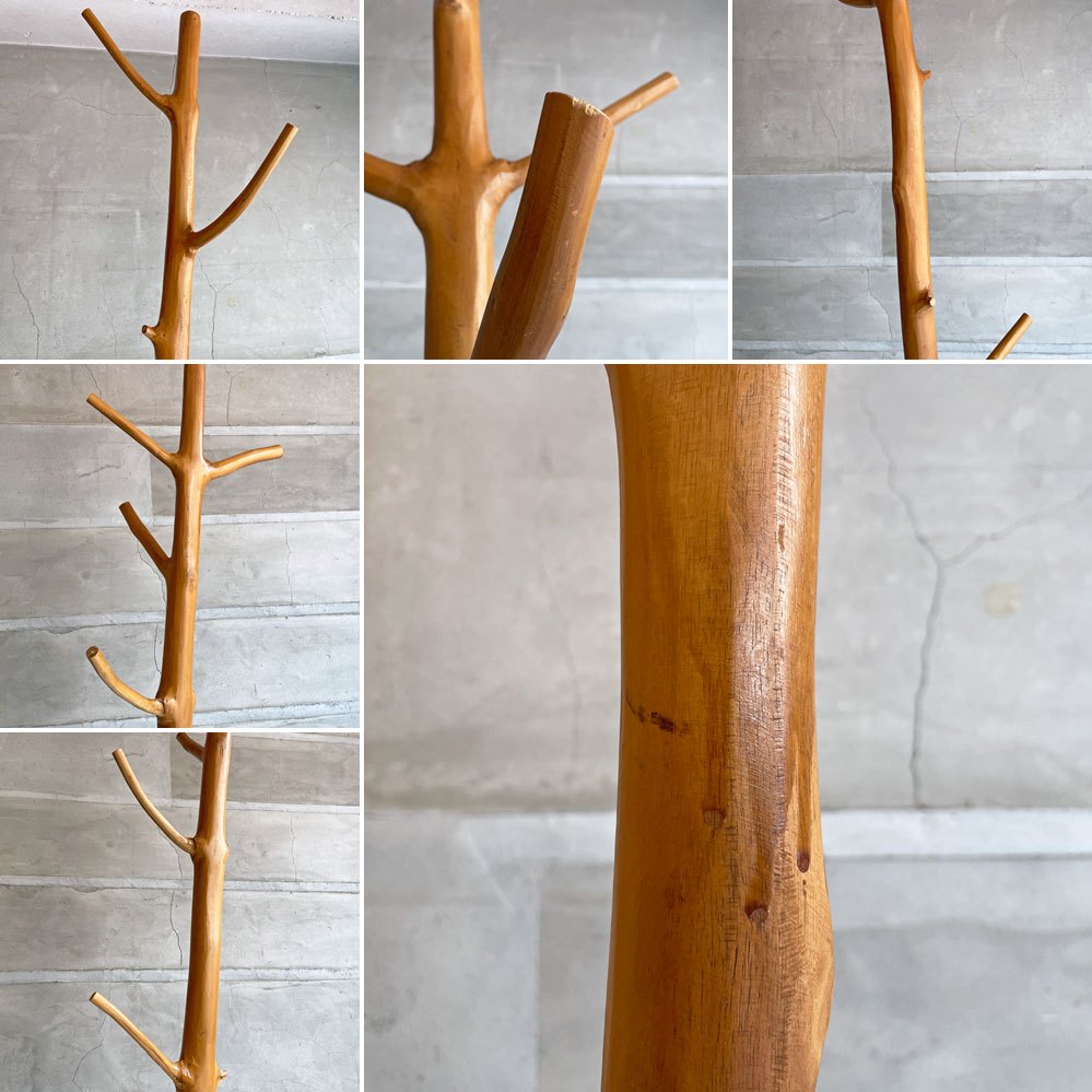 ループ LOOP チーク ポールハンガー コートスタンド チーク無垢材 H199cm ナチュラルデザイン ハンドメイド アジアン家具 バリ家具 ♪