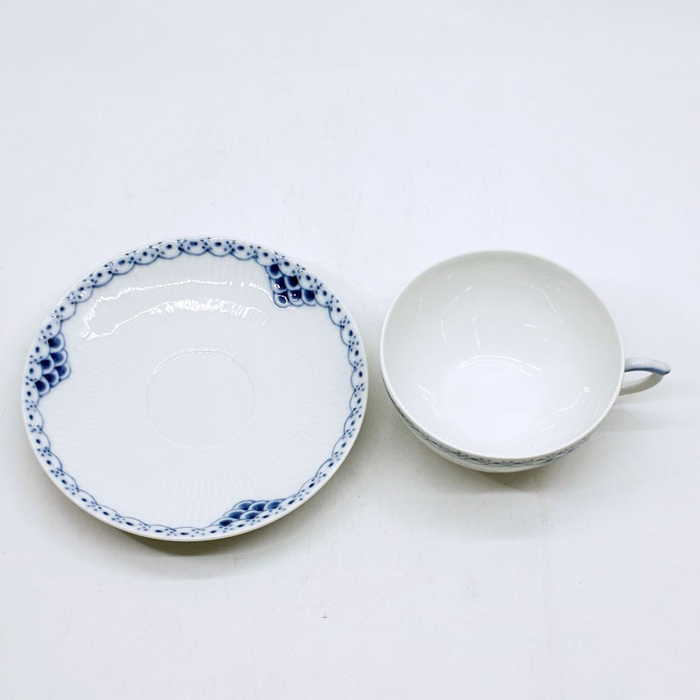ロイヤルコペンハーゲン ROYAL COPENHAGEN プリンセス ティーカップ&ソーサー 220ml C&S デンマーク 北欧食器 D ●
