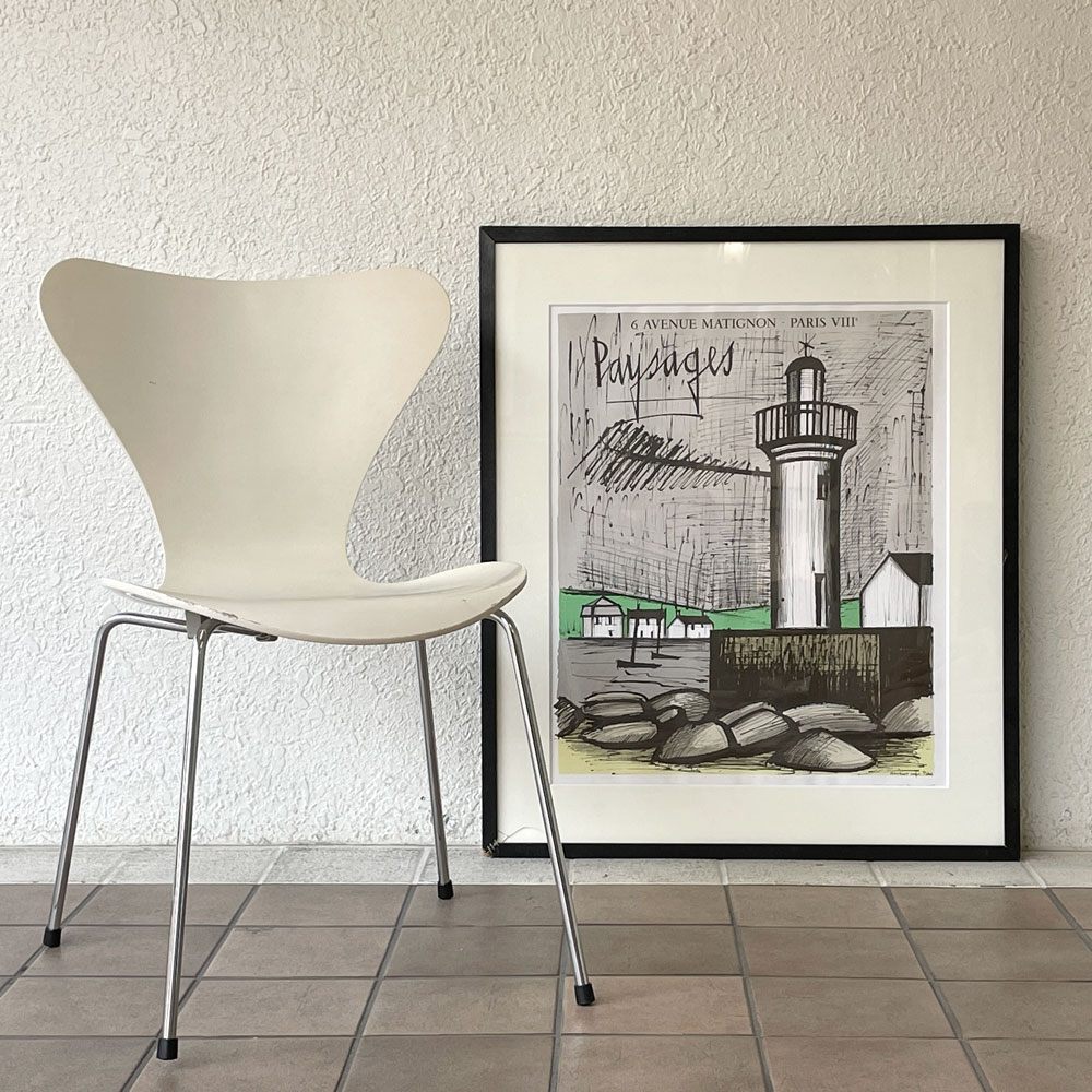 ベルナール・ビュッフェ BERNARD BUFFET 灯台 Le Phare de Guilvinec 展覧会用 リトグラフ ポスター 額装品 1983年 モーリス・ガルニエ画廊 ◇