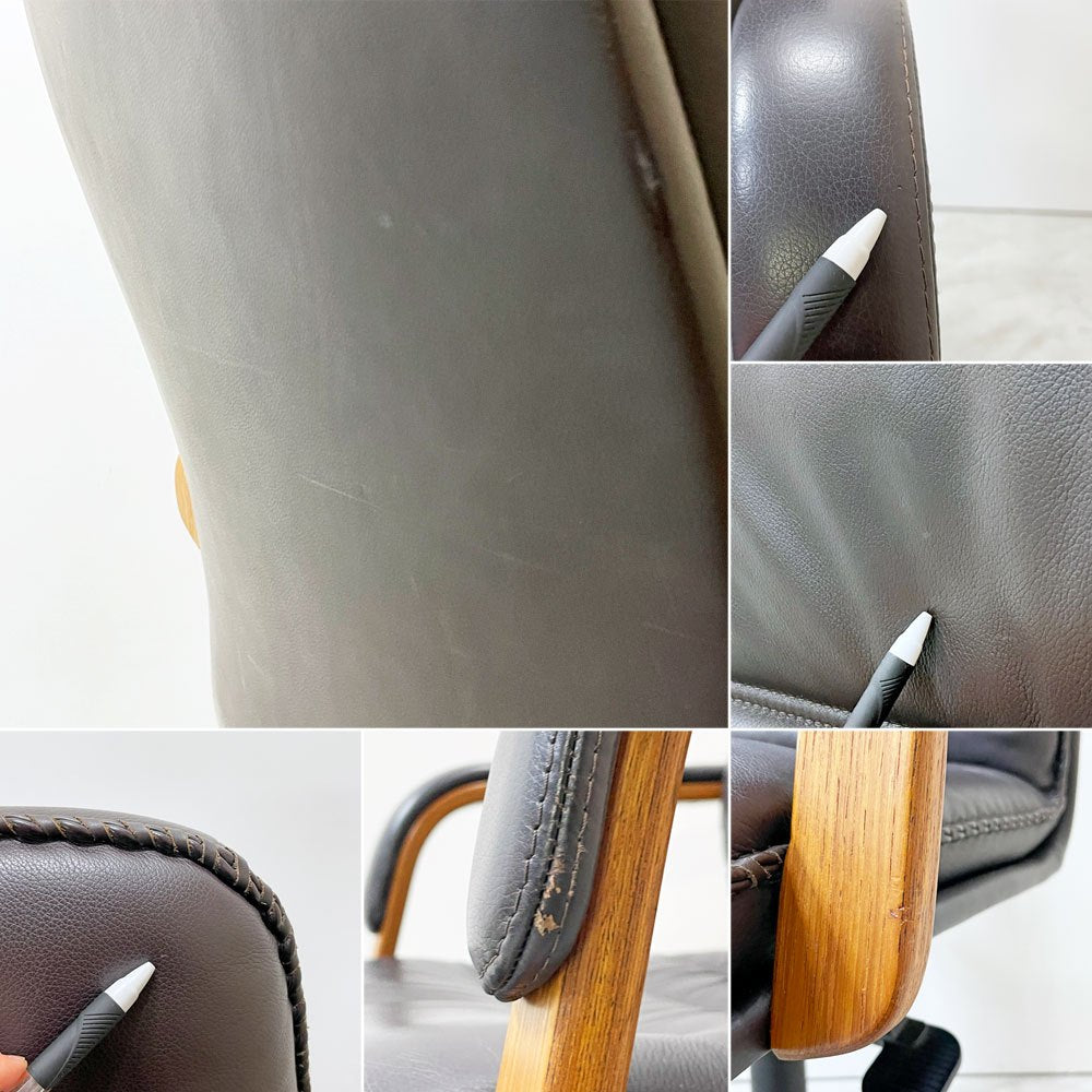 ベルグファニチャー Berg Furniture 89-11 デスクチェア ハイバック エアクッション付き プライウッド 手縫いステッチ デンマーク 参考価格\433,650~ ●