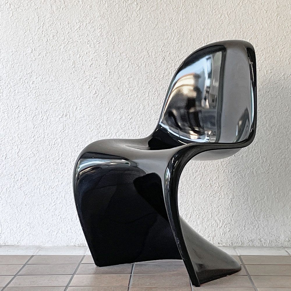 パントンチェア ビンテージ ダイニングチェア ヴェルナーパントン Verner Panton ブラック 1984年製 Horn社 スペースエイジ 希少 B ◇