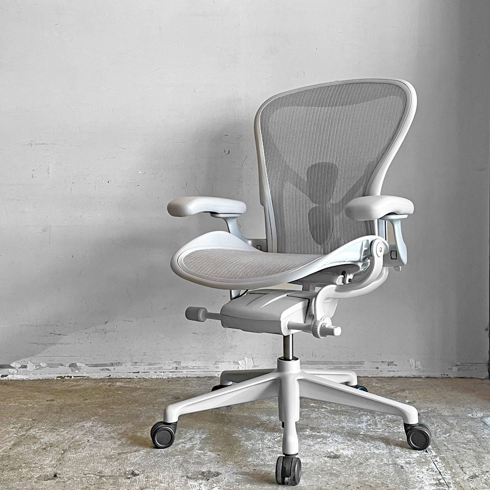 ハーマンミラー Herman Miller アーロンチェア リマスタード フル装備 Bサイズ ミネラル ポスチャーフィットSL デスクチェア オフィスチェア ビル・スタンフ ＆ ドン・チャドウィック ■