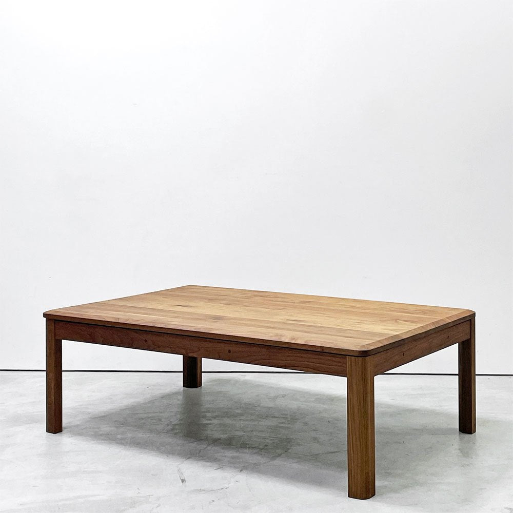 マスターウォール MASTERWAL オレンジ コタツ テーブル ORENGE KOTATSU TABLE ローテーブル リビングテーブル ウォールナット無垢材  布団2枚付属 アカセ木工 展示品 ●