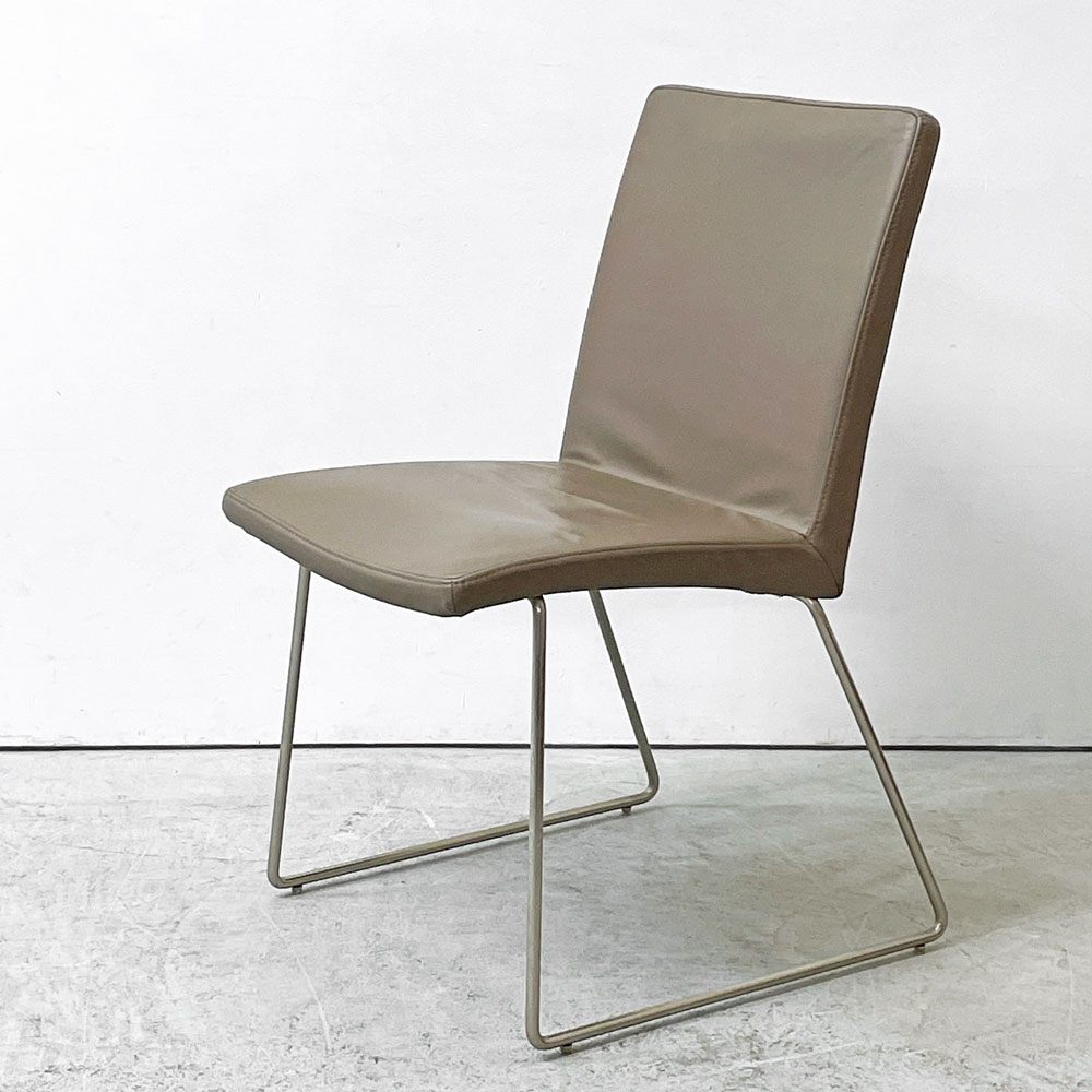 ボーコンセプト BoConcept マリポサディライト Mariposa Delight ダイニングチェア 本革シート グレー系 デンマーク A ●