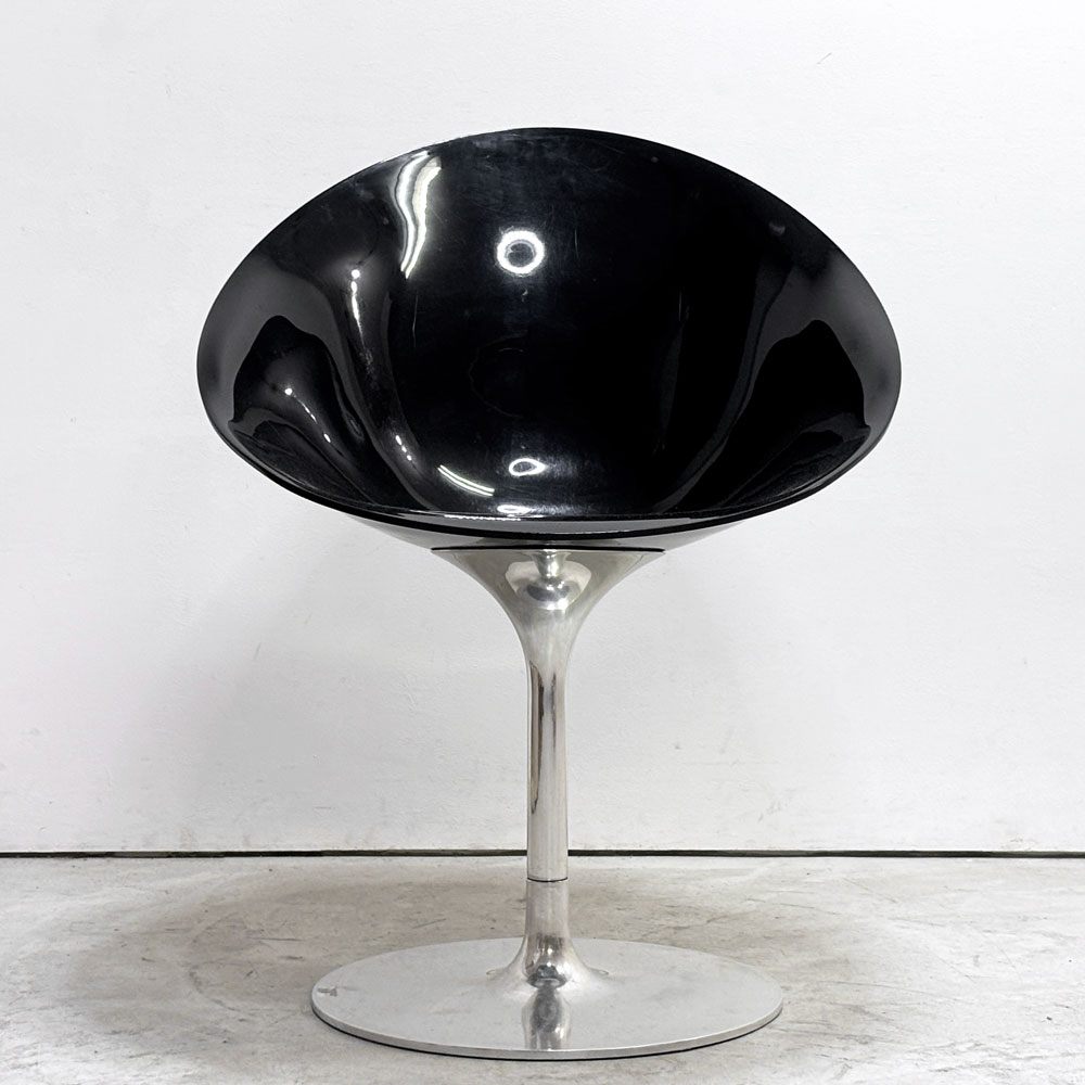 カルテル Kartell エロエス ERO S ダイニングチェア 1本脚 回転式 フィリップスタルク Philippe Starck スペースエイジ イタリアンモダン ブラック ●