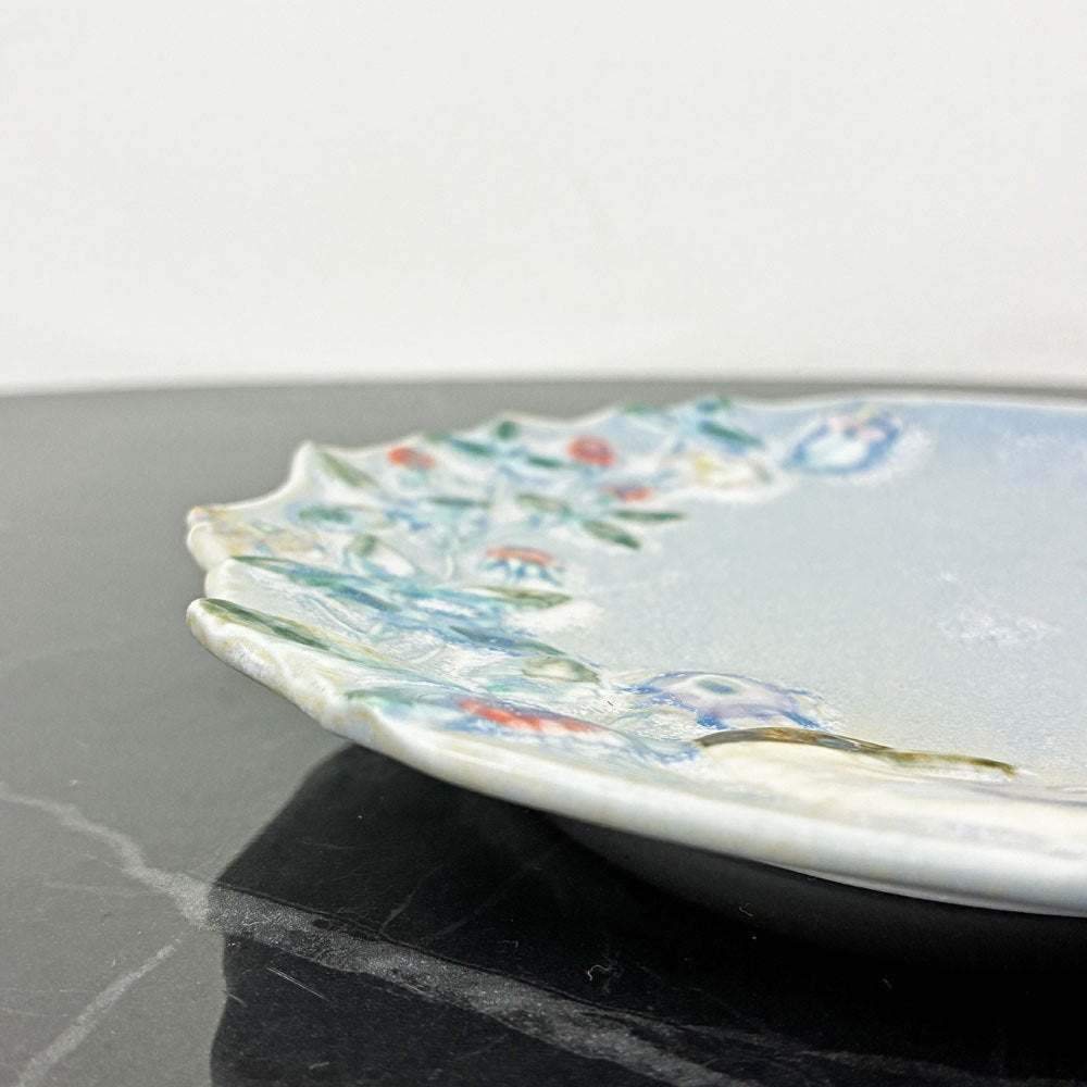 うつわやみたす プレート 中皿 飾り皿 オナガ 鳥 陶器 陶芸家 現代作家 希少 ◎