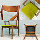 木蔵 BOKURA ピーチェア P chair ハーフアーム ダイニングチェア ウォールナット ファブリックシート イエローグリーン 北欧モダン 定価￥43,890- A ◎