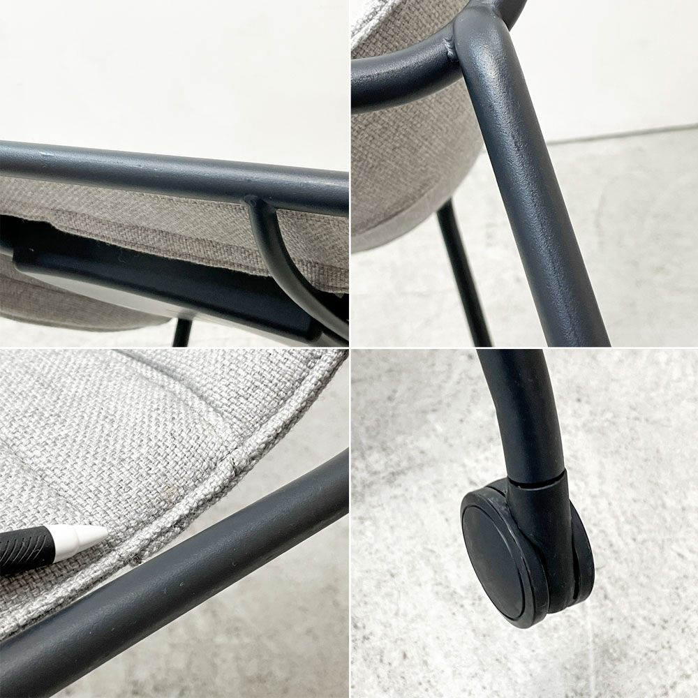 コクヨ KOKUYO オフセットフレームチェア offset frame chair オフィスチェア スタッキングチェア 4本脚 ファブリックシート スカイグレー キャスター C ●