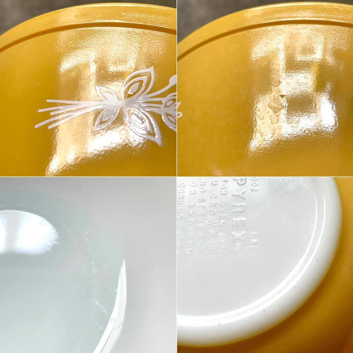 オールドパイレックス OLD PYREX コーニング社 CORNING WARE ミキシングボウル 3点セット イエロー バタフライゴールド レトロ USビンテージ ■