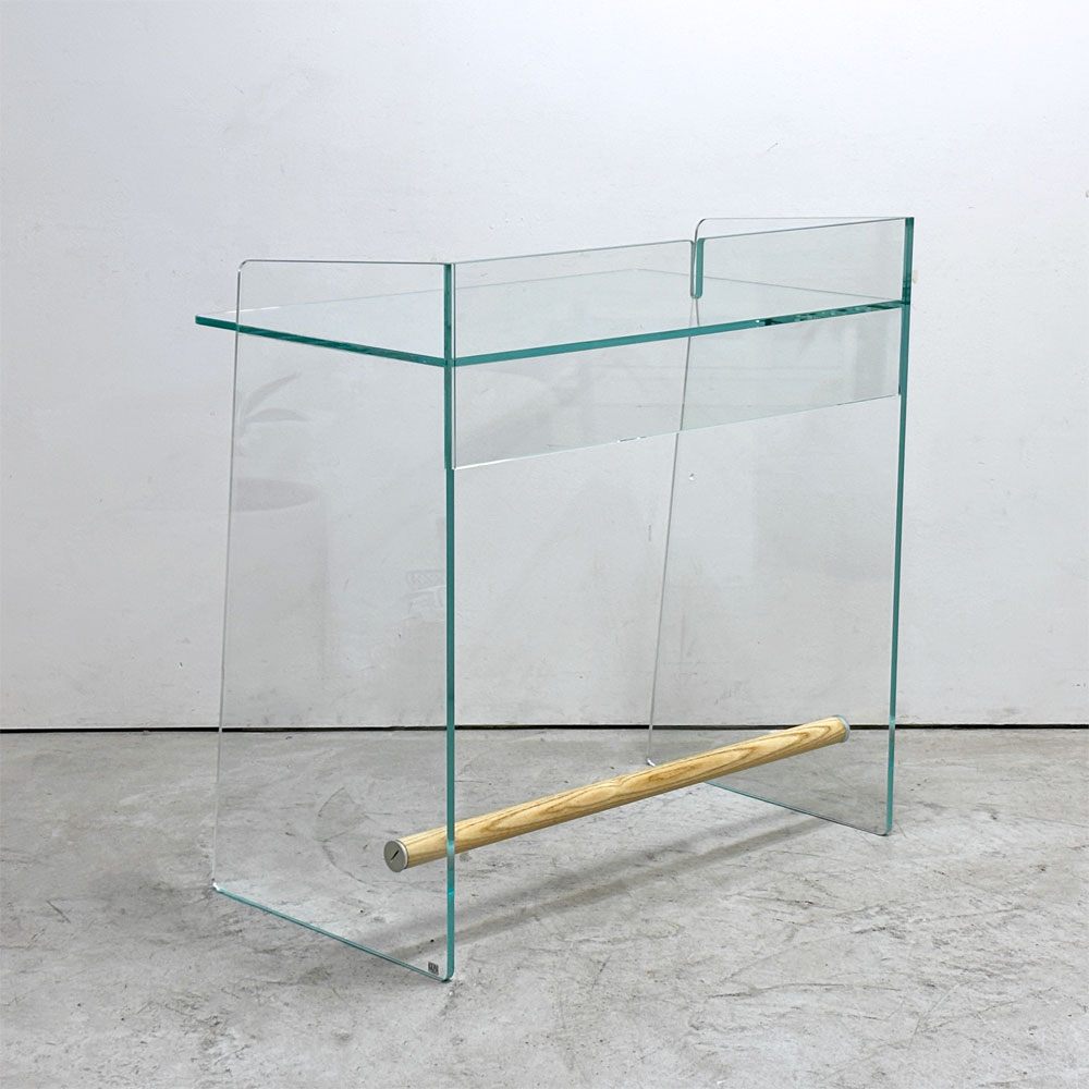 グラスイタリア GLAS ITALIA ピランデッロ Pirandello ガラス デスク W80cm ジャスパー・モリソン イタリアモダン 現状品 〓