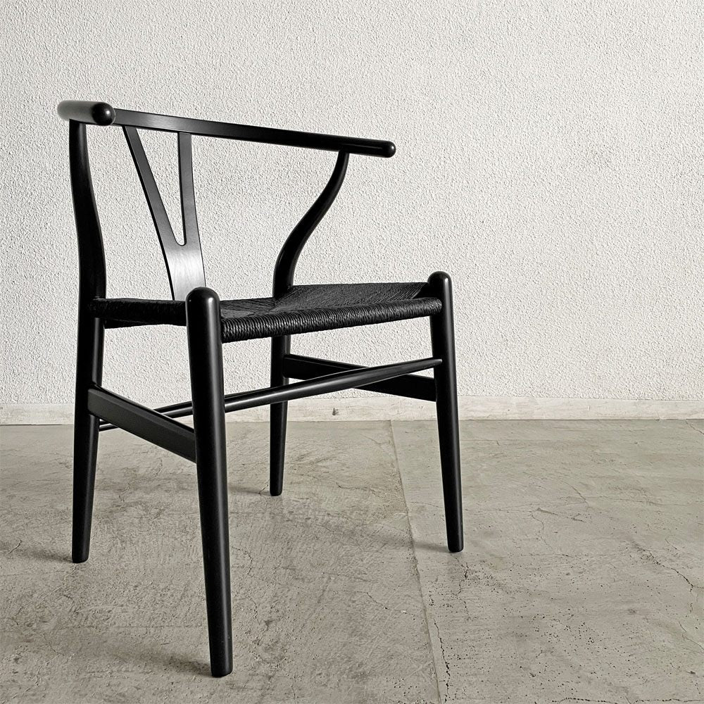 カールハンセン＆サン Carl Hansen & Son CH24 Yチェア ビーチ材 ブラックラッカー×ブラックペーパーコード 日本仕様サイズ ハンス・J・ウェグナー デンマーク 北欧家具 A 〓