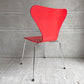 フリッツハンセン Fritz Hansen 3107 セブンチェア カラードアッシュ ガラレッド Gala red アルネ・ヤコブセン Arne Jacobsen 廃番カラー 90’s デンマーク 北欧家具 ♪