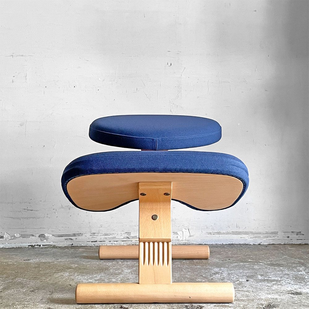 リボ Rybo バランスイージー Balans Easy バランスチェア ネイビー ファブリック カバー付き 学習椅子 姿勢矯正 ノルウェー 北欧■