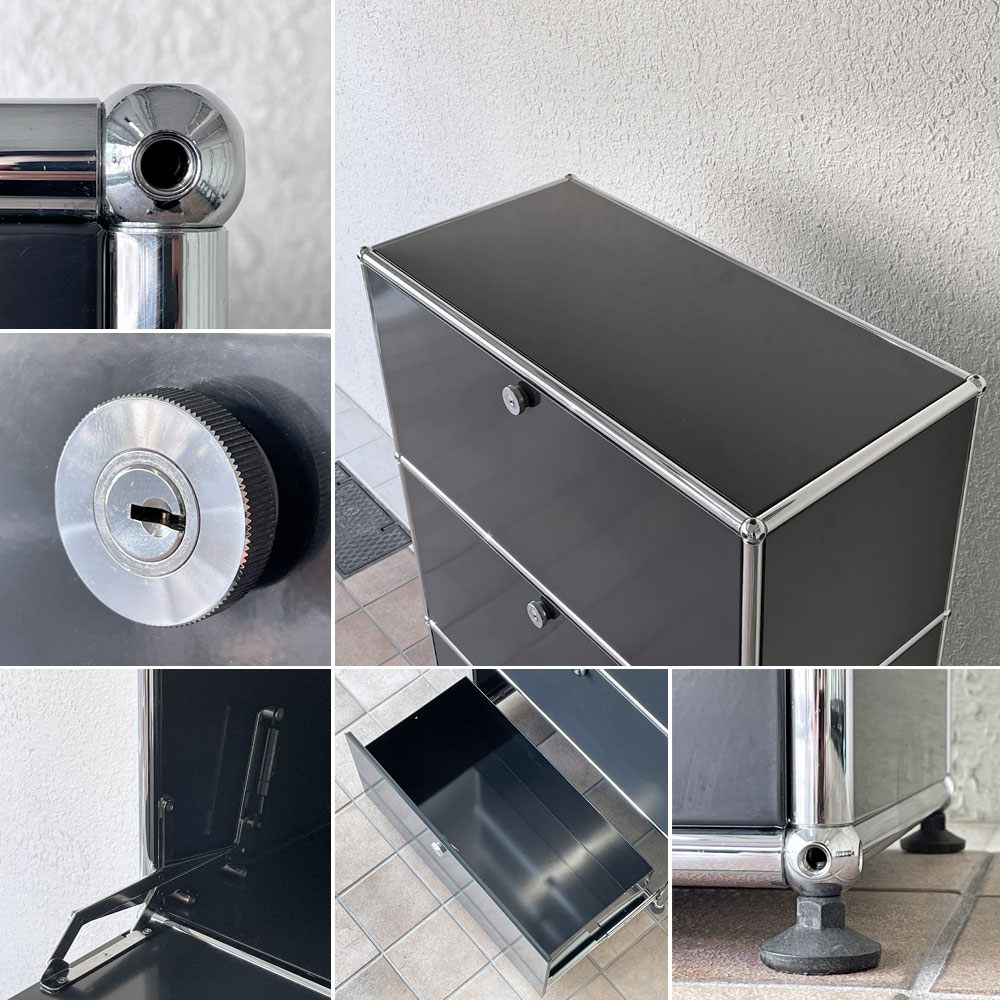 ユーエスエムハラー USM Haller モジュラーファニチャー Modular Furniture キャビネット シェルフ 1列4段 旧型 スイス ◇