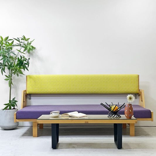 ゲタマ GETAMA GE258 デイベッド 3Pソファ ビーチ材 角脚 ミナペルホネン ドップ タンバリン ウレタンクッション ビンテージ ハンス.J.ウェグナー デンマーク 北欧家具 ●