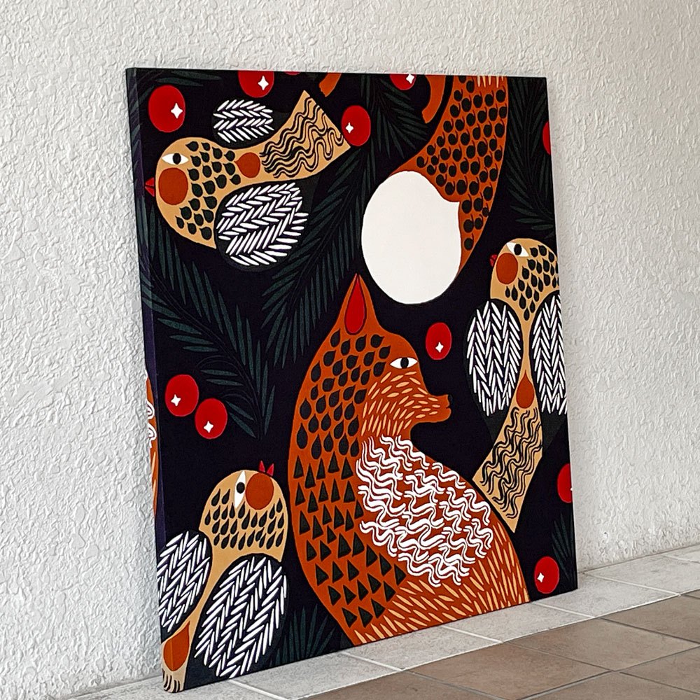 マリメッコ Marimekko ケトゥンマルヤ KETUNMARJA ファブリックパネル 80×80cm MAIJA METSOLA 北欧雑貨 フィンランド◇