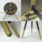Whitelabel Living デニス サイドテーブル Denise Side Table アッシュ材 鉄脚 アイアンレッグ ウォールナット系カラー ●