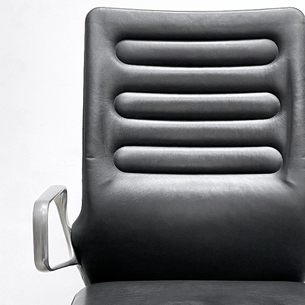 ヴィトラ vitra AC4 ワークチェア オフィスチェア ハイバック アームチェア 本革 アルミベース キャスター アントニオチッテリオ 現状品 ●