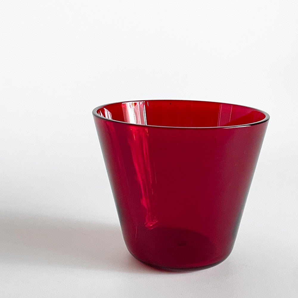 ヌータヤルヴィ Nuutajarvi #2744 タンブラー グラス レッド カイ・フランク Kaj Franck ガラス Φ7cm × H6.5cm 北欧食器 ビンテージ ■