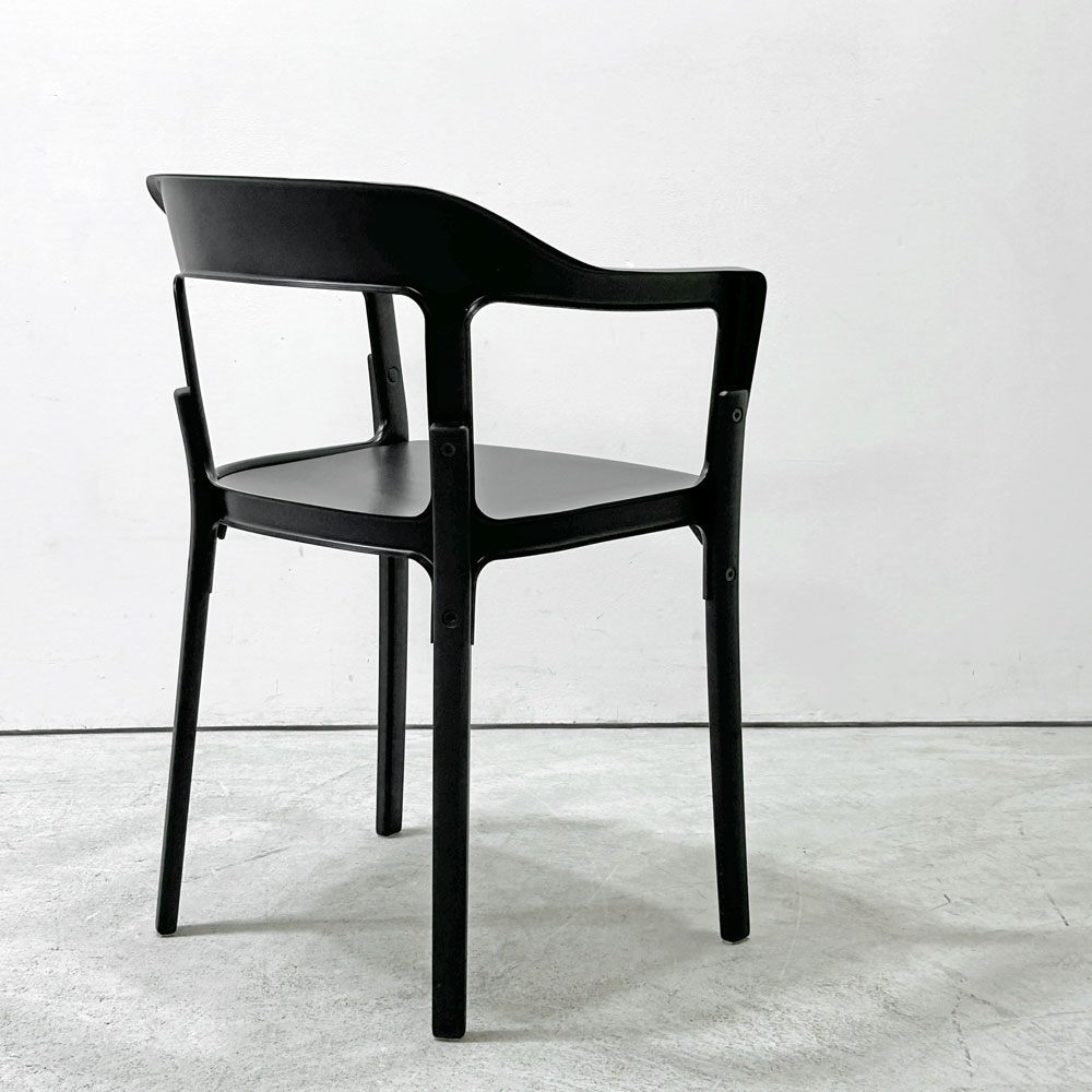 マジス Magis スティールウッドチェア Steelwood Chair アームチェア ブラック × ブラック ビーチ ロナン＆エルワン・ブルレック イタリア ●