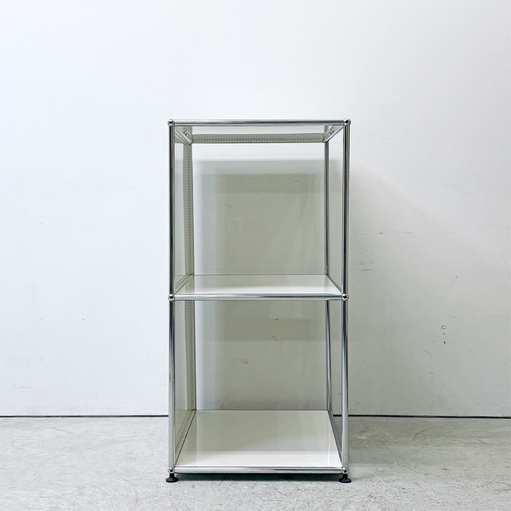 ユーエスエムハラー USMハラー USM Haller キャビネット シェルフ 1列2段 オープン H104cm ピュアホワイト モダンデザイン スイス ●