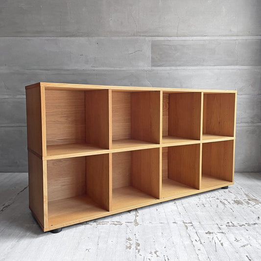 無印良品 MUJI スタッキングキャビネット ワイド 5列2段 オーク材 オープンシェルフ ディスプレイラック 本棚 飾り棚 脚付き ♪