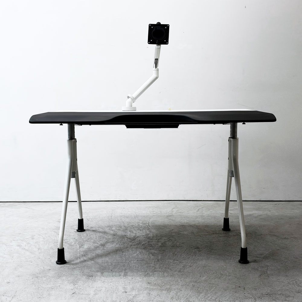 ハーマンミラー Herman Miller エンベロップデスク Envelop Desk スライド天板 & 高さ調節機能 ビル・スタンフ ジェフ・ウェバー モニターアーム付き B ●