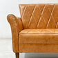 ビーカンパニー B-COMPANY クルー CREWE 2pソファ クレイ レトロモダン PVCレザー キルティング ステッチ 定価 72,600円 ●