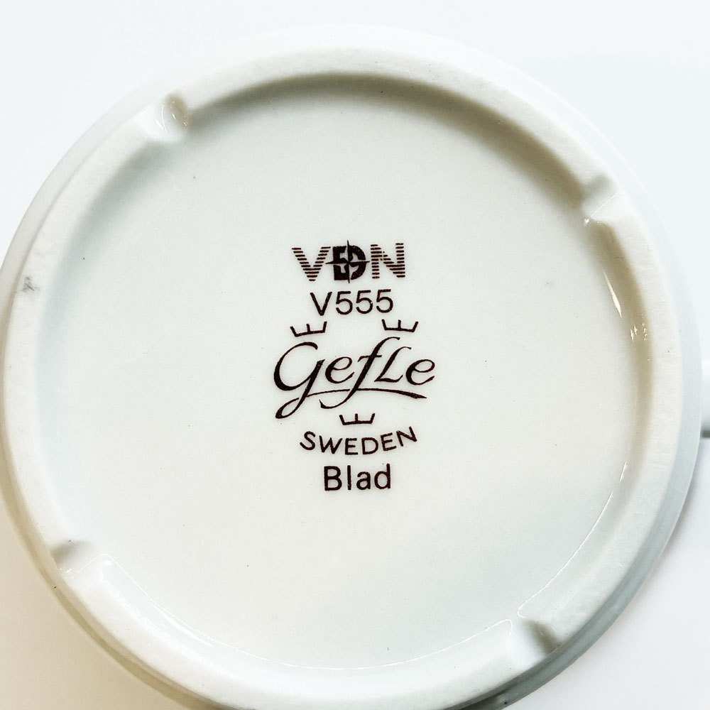 Gefle ゲフレ / Upsala Ekeby ウプサラエクビー ブルント ブラッド Brunt blad コーヒーカップ＆ソーサー ビンテージ スウェーデン 北欧食器 ★