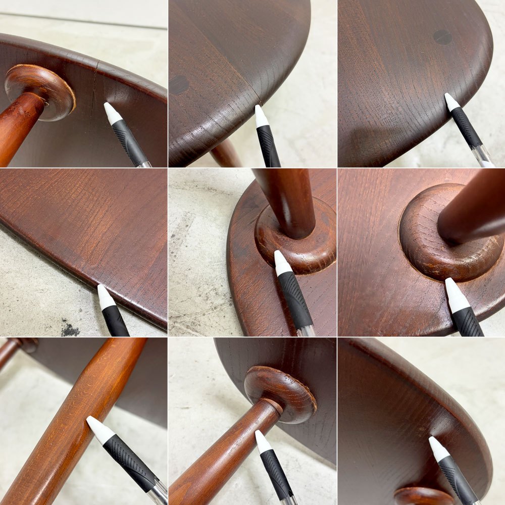 アーコール Ercol ペブル PEBBLE 354 ネストテーブル nest of tables サイドテーブル ビーチ×エルム材  ブルーラベル UKビンテージ●
