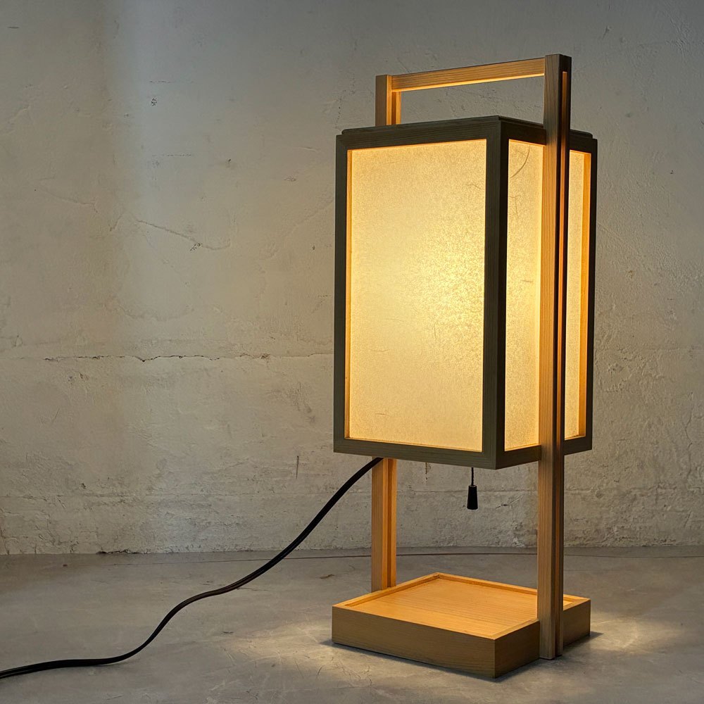 らんぱだ Lampada スタンドライト テーブルランプ 行灯 A520 仁 jin 国産檜材 雲竜 ジャパンディスタイル 保管品 箱付き 定価￥29,150- A ★