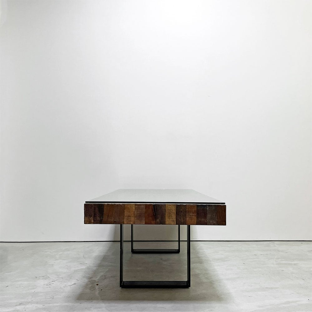 ビーナ bina GRAHAM グラハム コーヒーテーブル COFFEE TABLE アイアンレッグ 古材 W150cm インダストリアルデザイン 廃番 ●