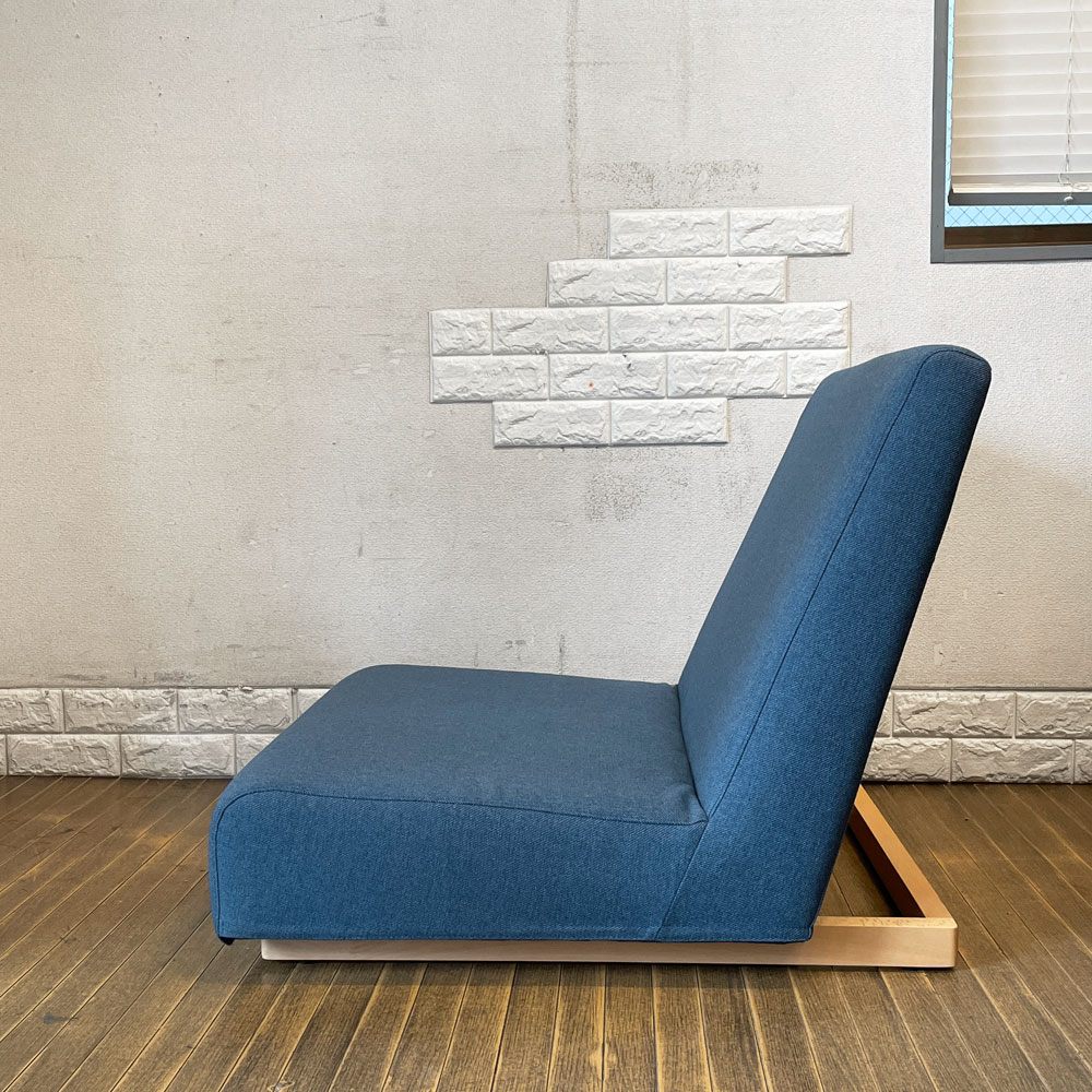 シーヴ SIEVE フォームロー ソファ form low sofa 1seater W80㎝ブルー系 ファブリック ナチュラルモダンデザイン ◎
