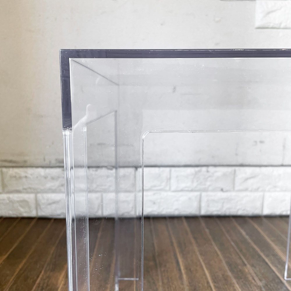 カルテル Kartell ジョリー JOLLY サイドテーブル クリスタル W40cm パオロ・リザット Paolo Rizzatto イタリア 定価￥31,300- ◎