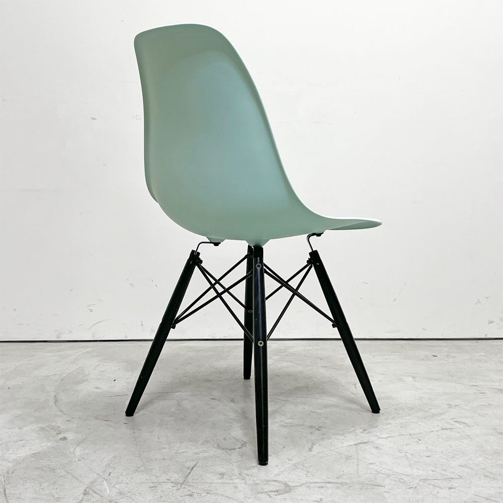 ハーマンミラー HermanMiller サイドシェルチェア ドゥエルレッグ DSW アクアスカイ × エボニー ポリプロピレン製 イームズ ミッドセンチュリー C ●