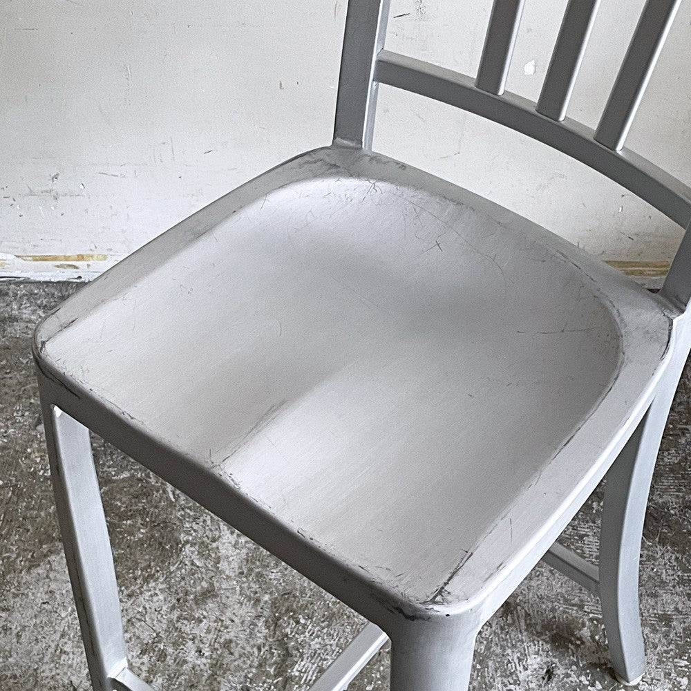 ネイビーバースツール Navy BarStool カウンターチェア アルミニウム インダストリアル リプロダクト B ■